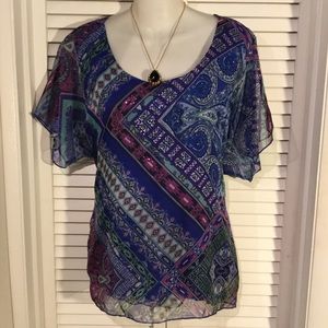 Style & Co. size PL, blue chiffon blouse.